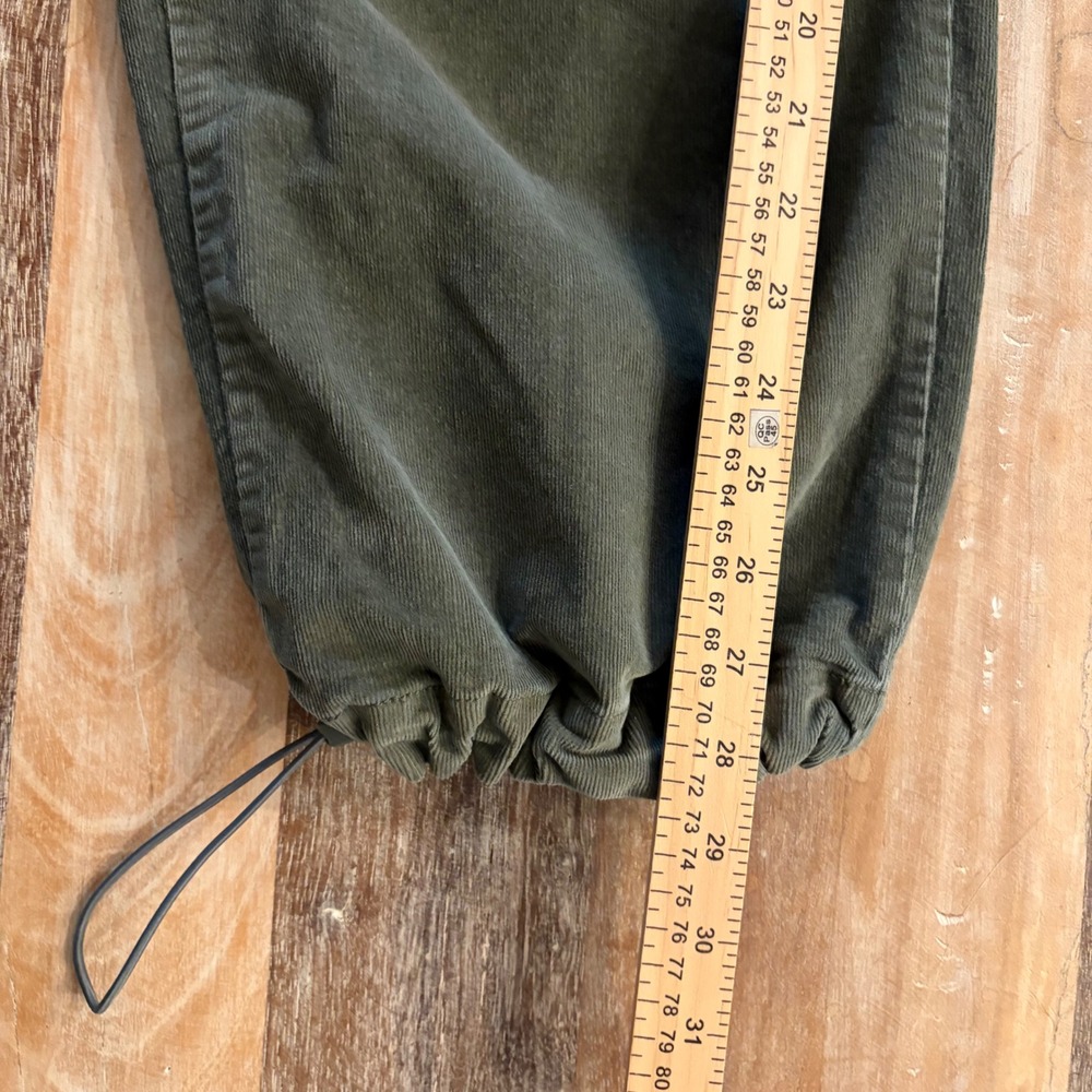Aeropostale Olive Green Corduroy Parachute Pants Joggers XS Y2K Cozy Streetwear - Picture 13 of 13